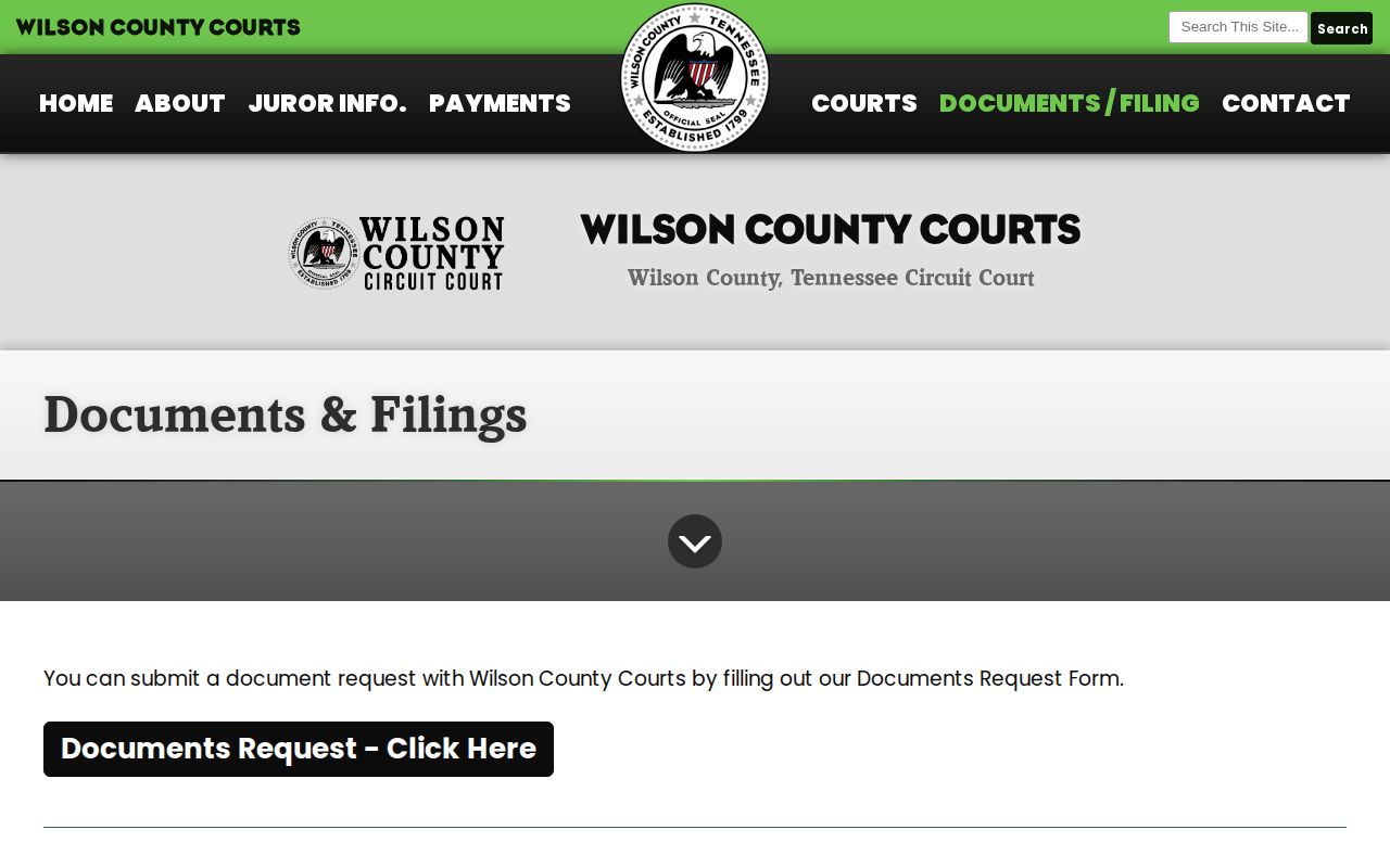 Wilson County release record court document request information